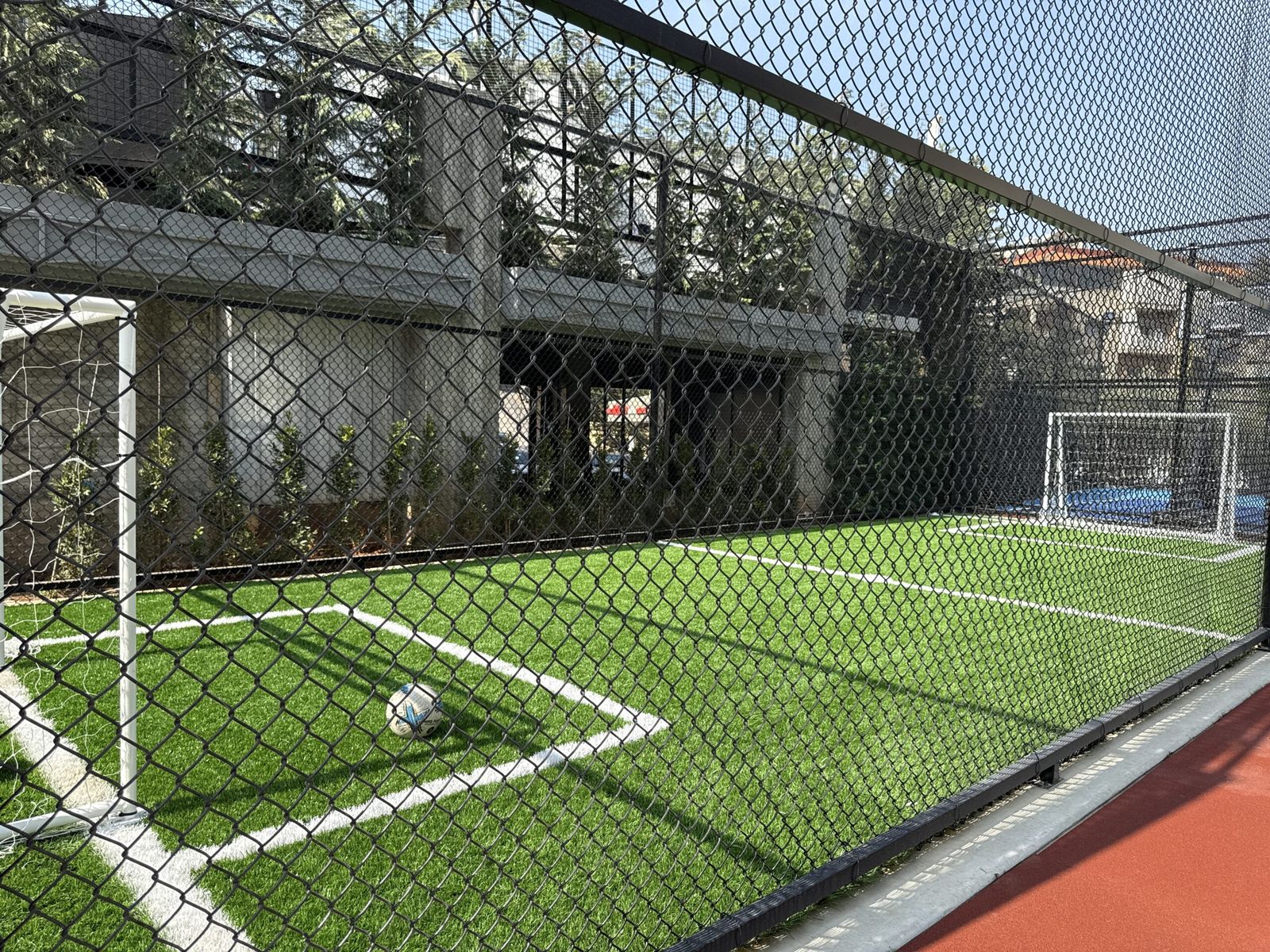 The green football pitch